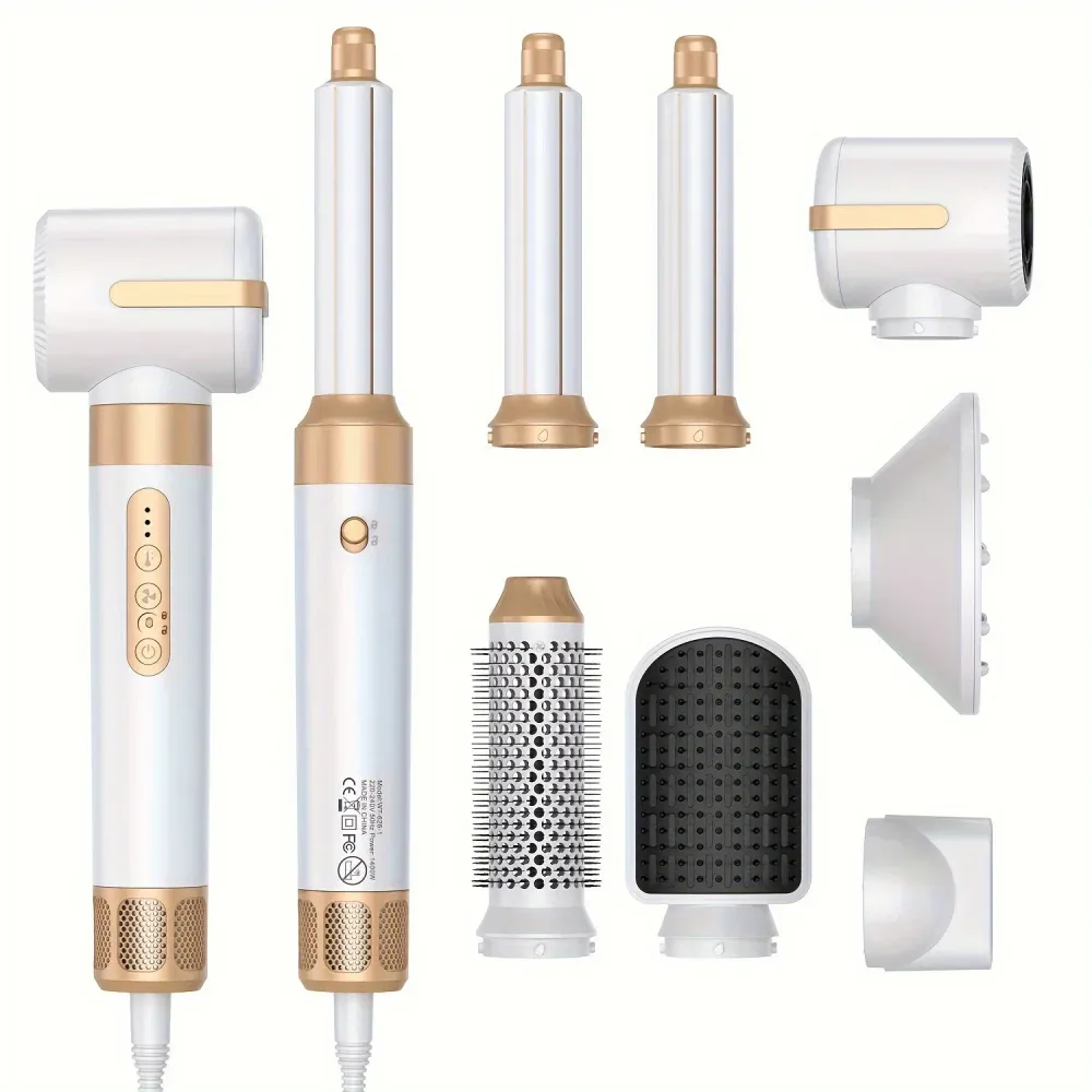 Professional Hair Dryer Set | 7--1 Brushless Styling System White