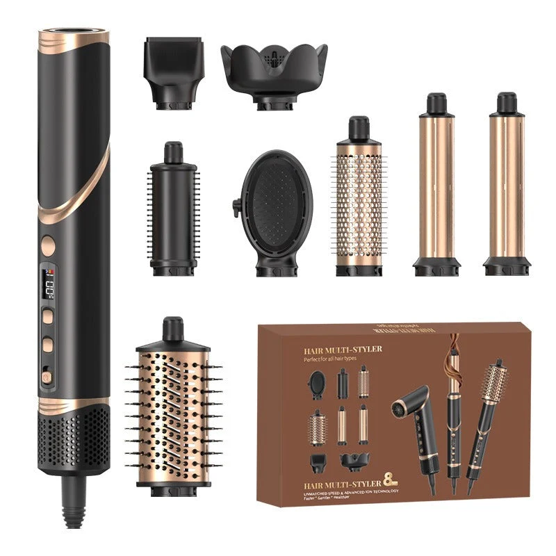 Professional Hair Styling Set | 8--1 Hot Air Brush System Champagne