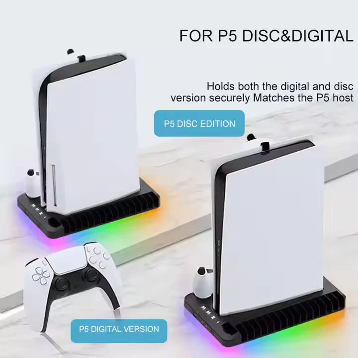PS5Dock - 4 i 1 PS5 Multifunktionel Dock Station Hvid