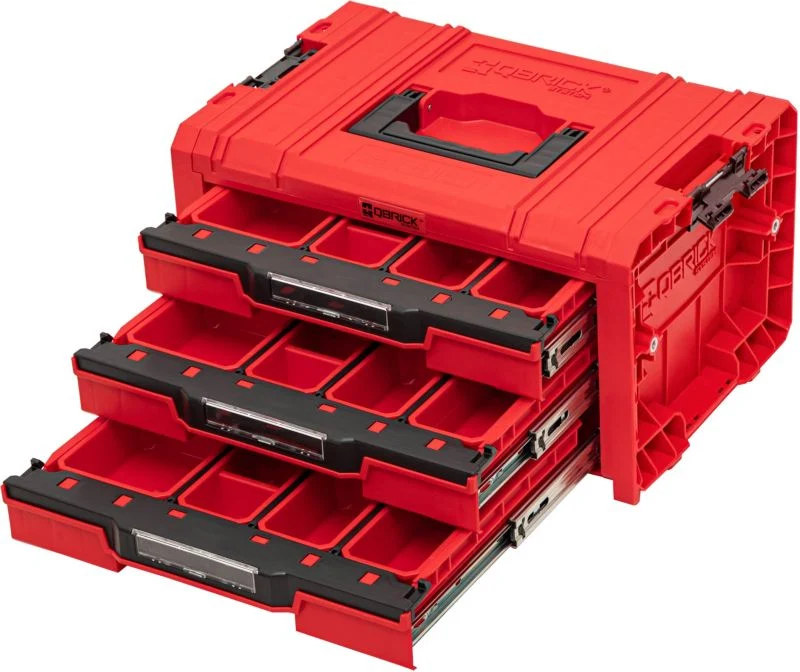 Qbrick Pro 3-skuffers værktøjskasse ultra HD Easy Installation
