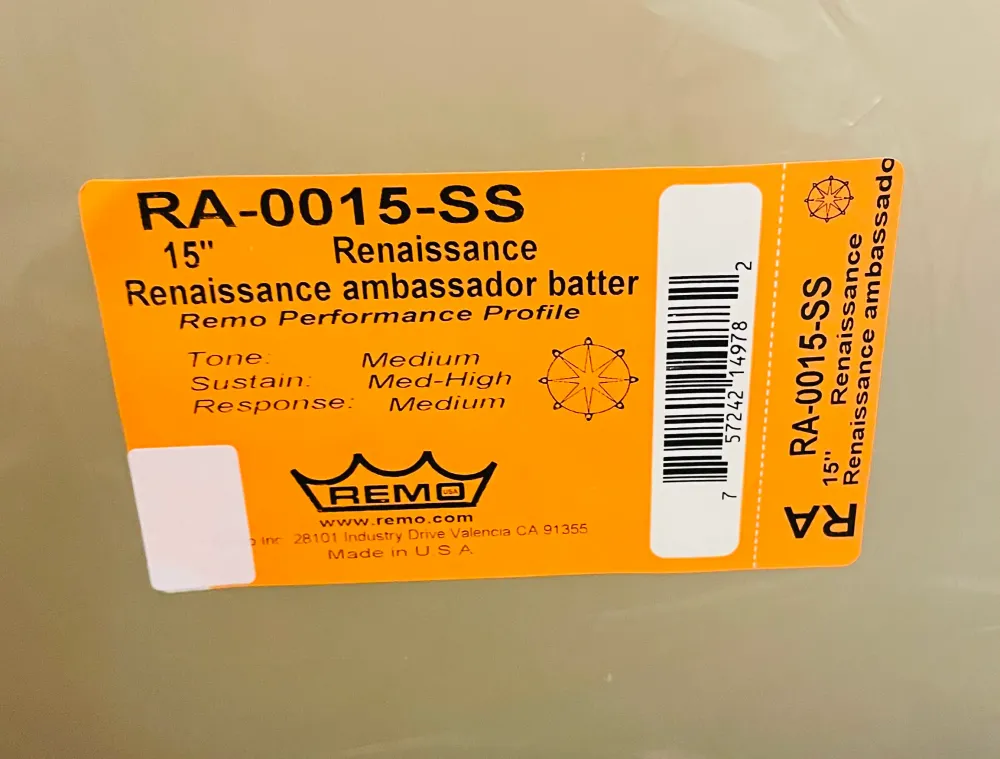 15" Remo Ambassador Renaissance Glass-like