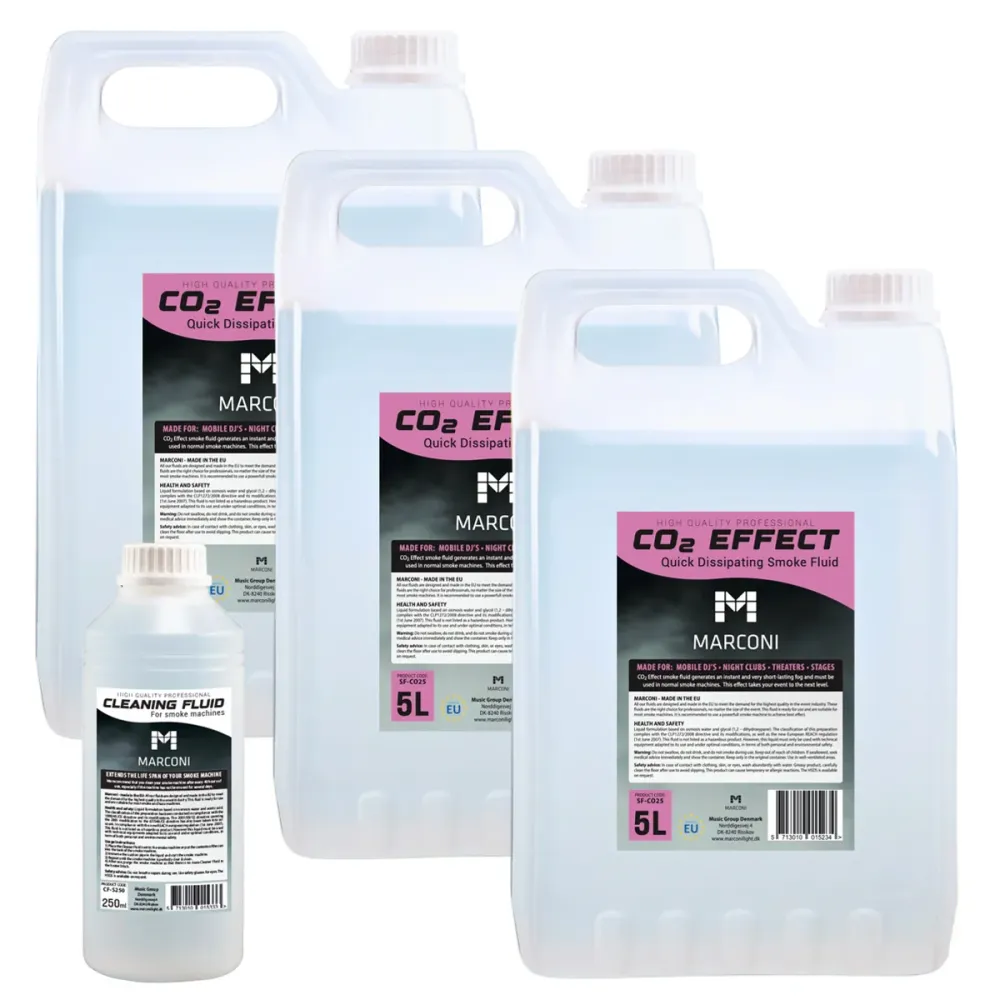 3 x 5L Røgvæske (CO2 Effekt) + 250ml Rensevæske