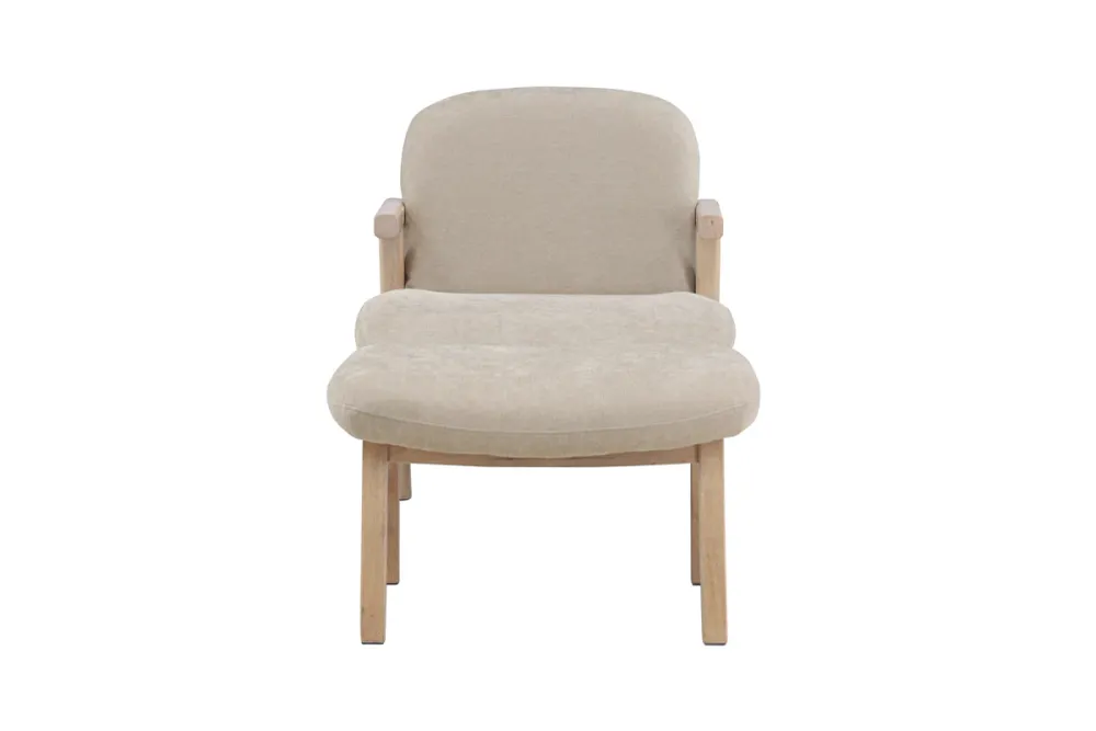 Rile skammel 60 x 42 x 70 poler + lænestol beige