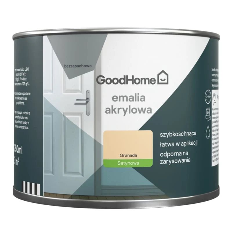Safety Certified GoodHome Granada akryl-emalje, pletresistent, 0,25 l