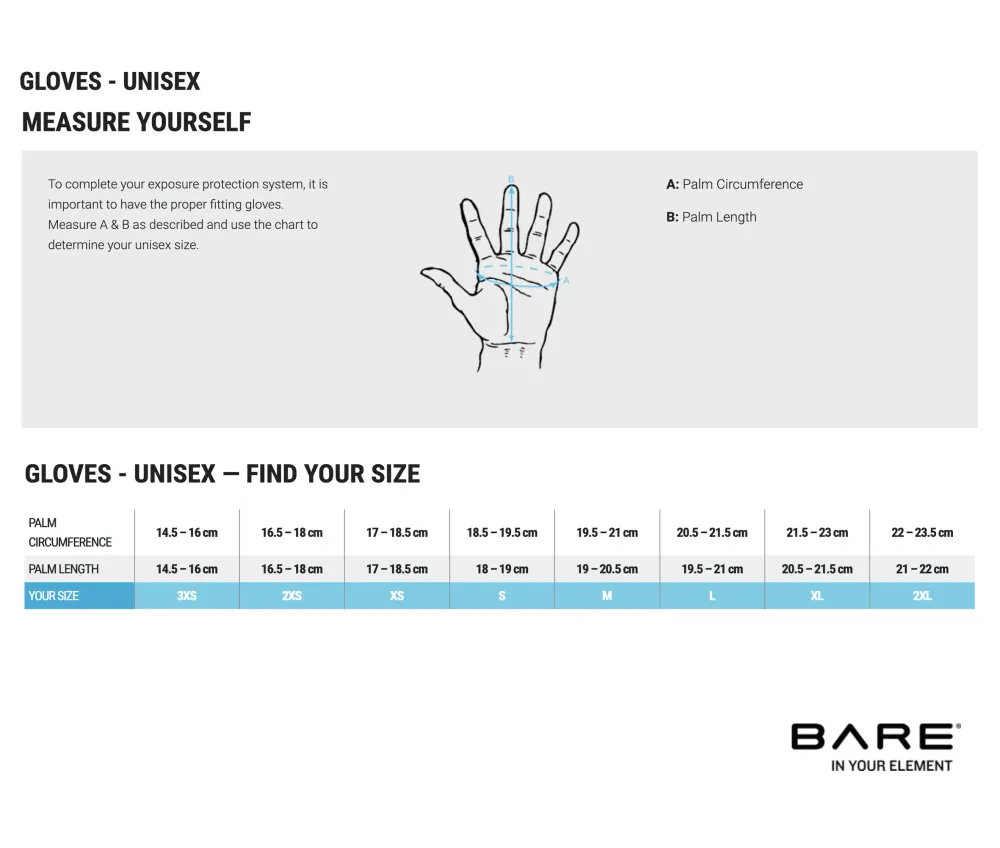Safety Rated BARE Handsker 5 mm Lang skaft S