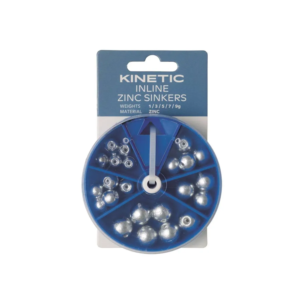 Safety Rated Kinetic Inline Zink Sinkers Assortment hagl