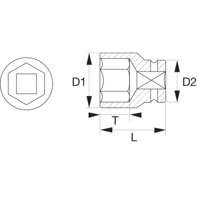 Sekskanttop 1/4" 4,5x25mm m/Dynamic Drive