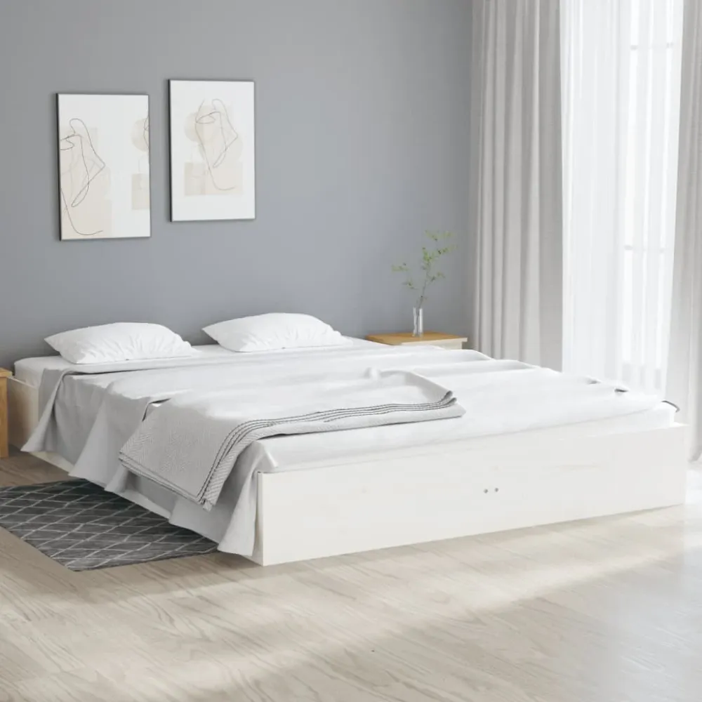 sengeramme 140x190 cm massivt træ alabast