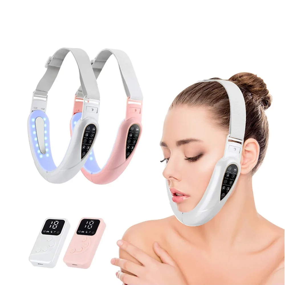 Smart Face Lifting Device | LED EMS Therapy System Pink