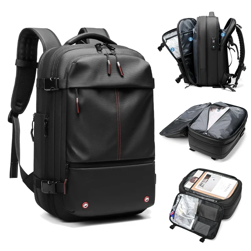 Smart Travel Backpack | Vacuum Compression Storage System Black