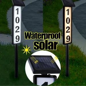 Solar House Number Light | Dual-Color LED Address Sign