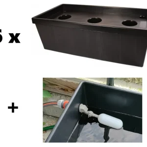 6 stk. Homefarm 3 med vandingssystem Brushed Nickel