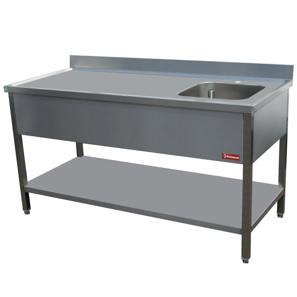 Stålbord 1 vask højre 400X400XH275