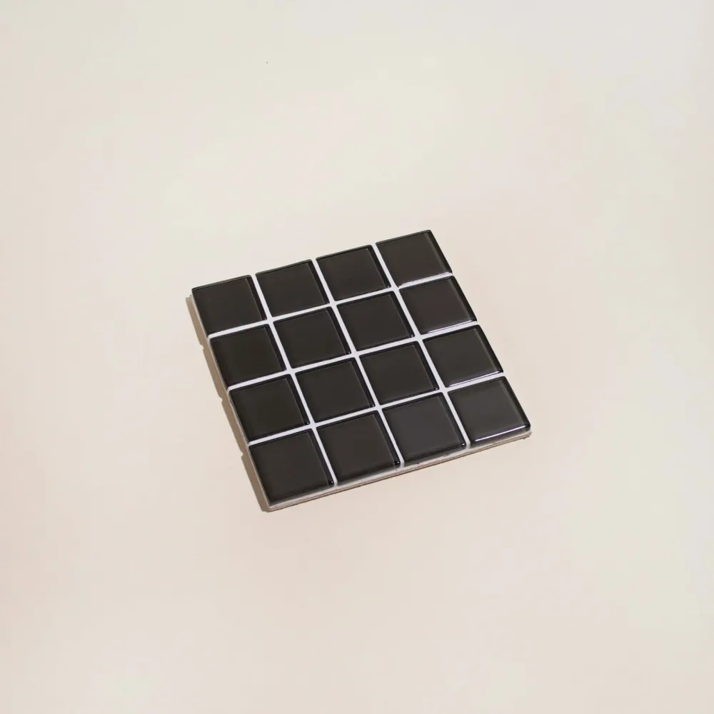 Glass Tile Coaster · Black Canvas Subtle Art Studios