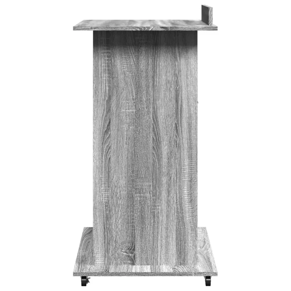 talerstol med hjul og skuffe 55x55x107 cm crafted træ