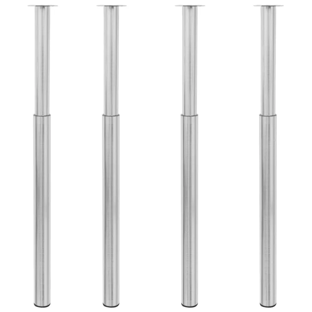 teleskopiske bordben 4 stk. rustfrit metal 710 mm-1100 mm
