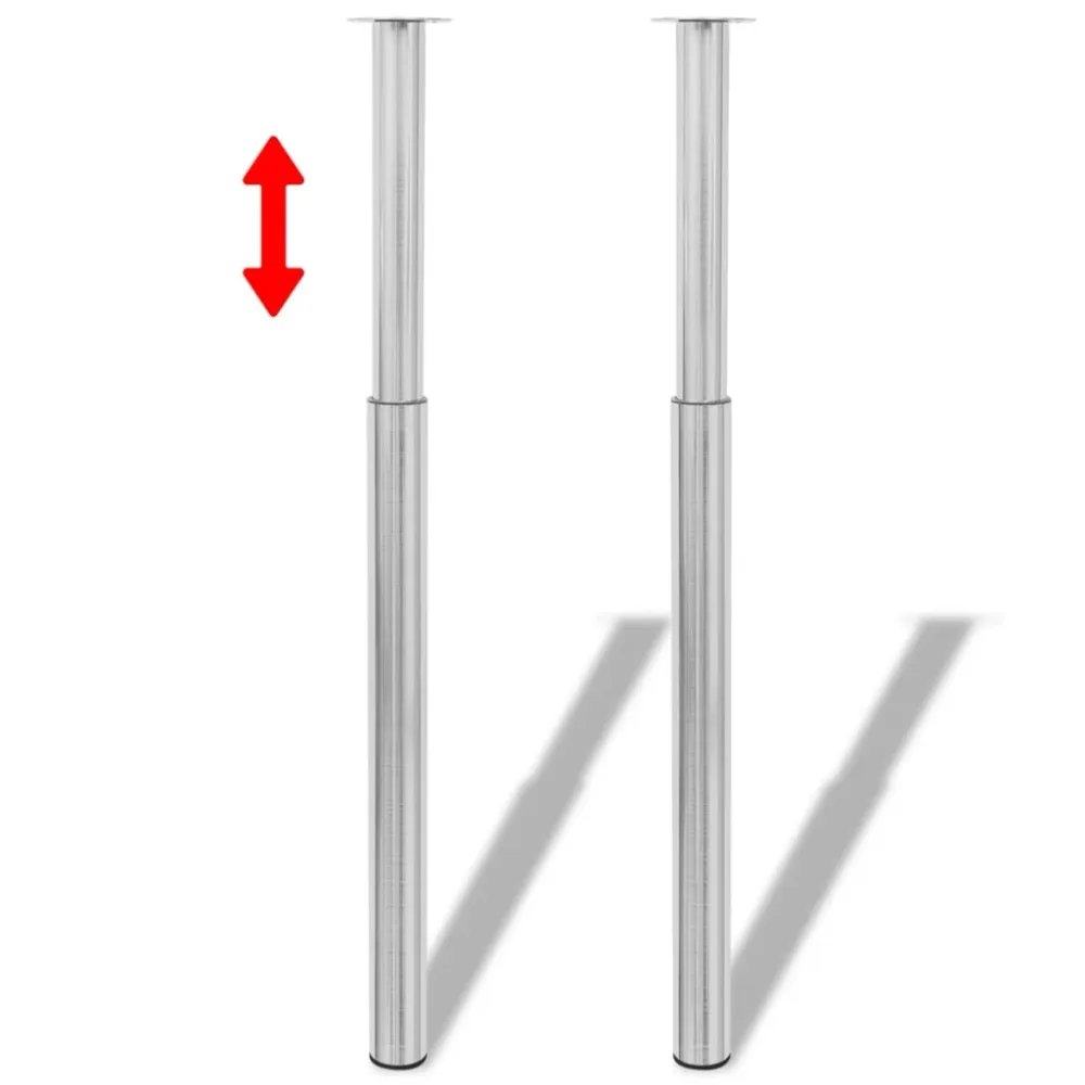 teleskopiske bordben 4 stk. rustfrit metal 710 mm-1100 mm