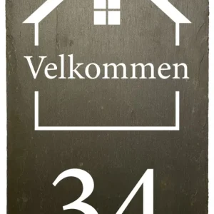 Velkommen med husnummer 20x40cm