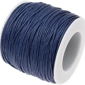 Vokset bomuldssnor, Blå 1 mm., 40 Meter