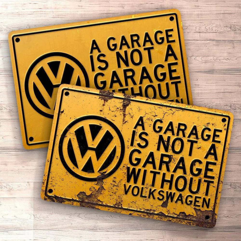 Volkswagen VW Garage Is Not Garage Without VW Skilte, Musemåtte, Dørmåtte Quick-Release