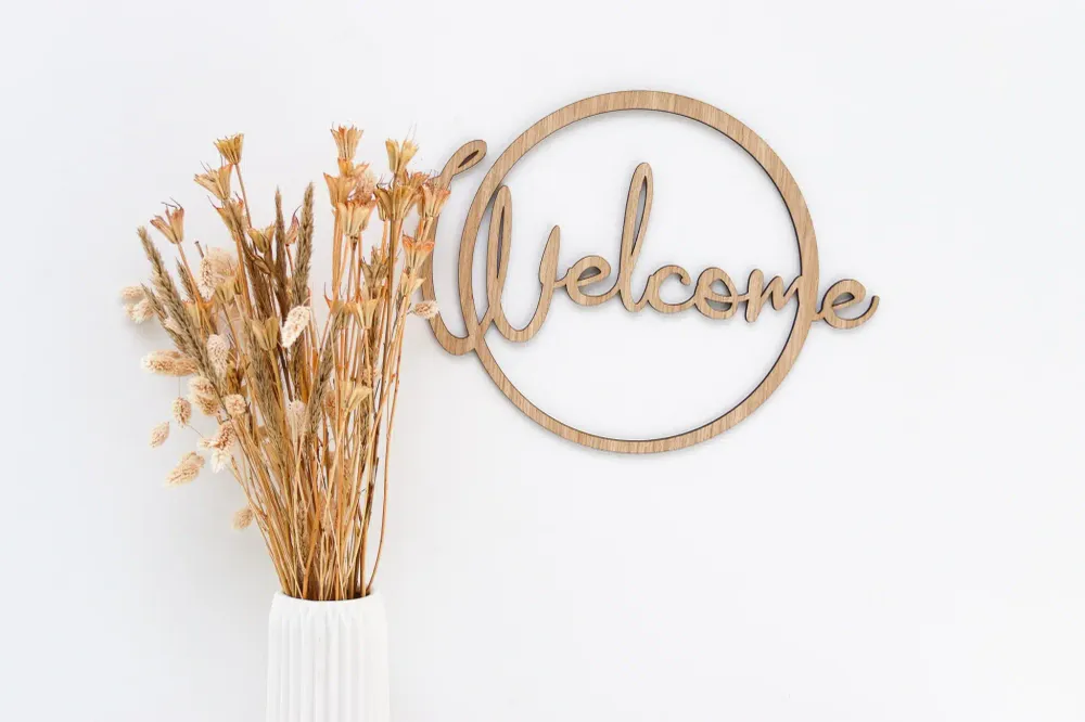 Welcome skilt - 41×32 cm