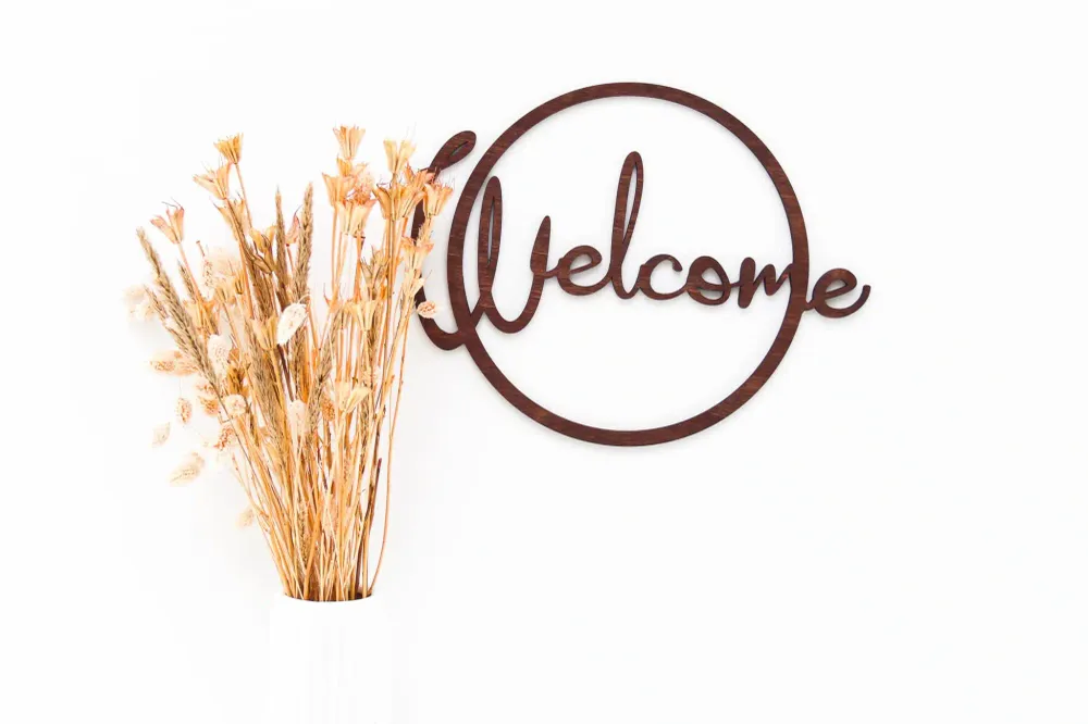 Welcome skilt - 41×32 cm