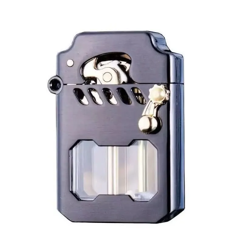 Windproof Mechanical Lighter | Gear System Design Black