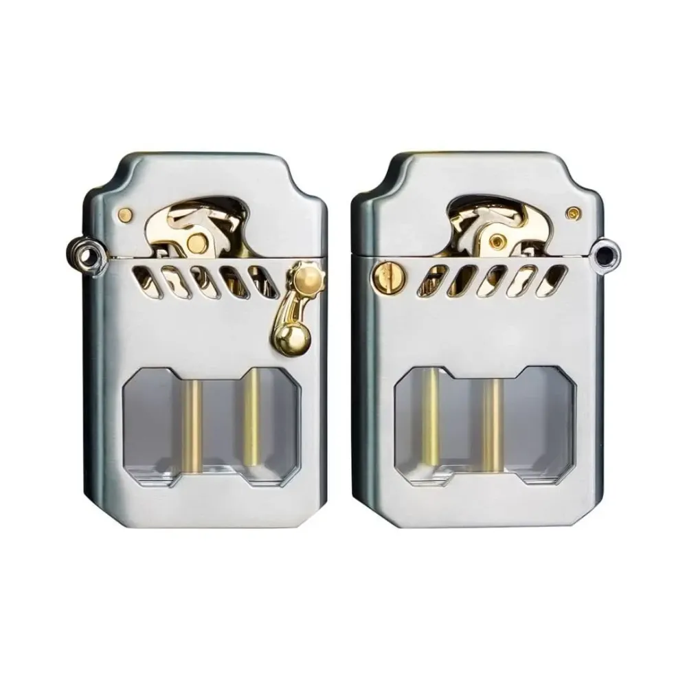 Windproof Mechanical Lighter | Gear System Design Black