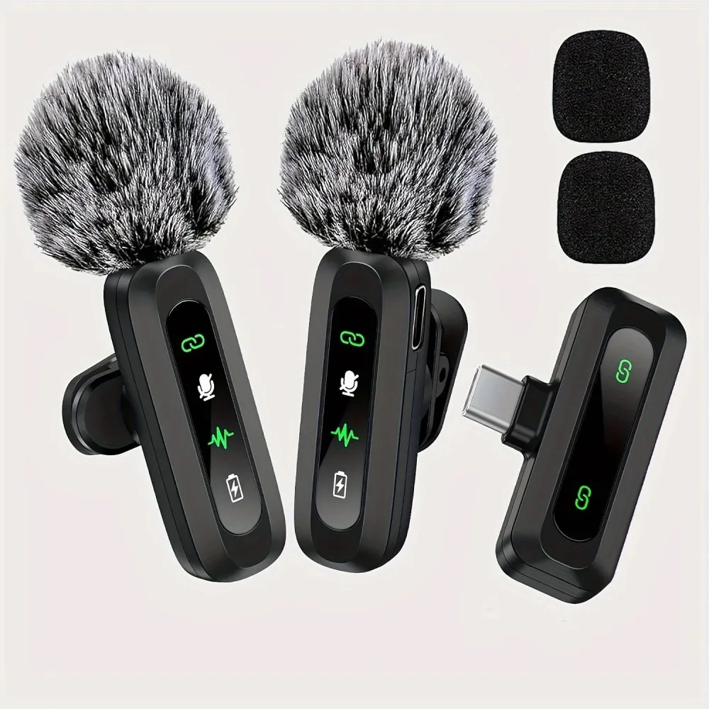 Wireless Lavalier Microphone | Dual USB-C Recording System