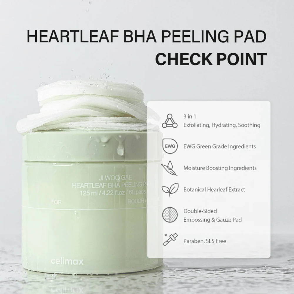 Ji Woo Gae Heartleaf BHA Peeling Pad 60 pads