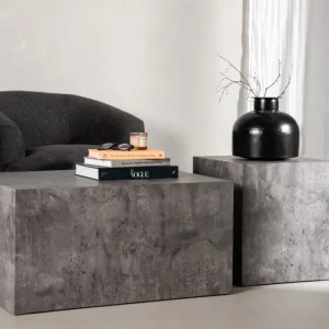 York sofabord 40 x 40 mørkegrå + sofabord 80 x 60 mørkegrå
