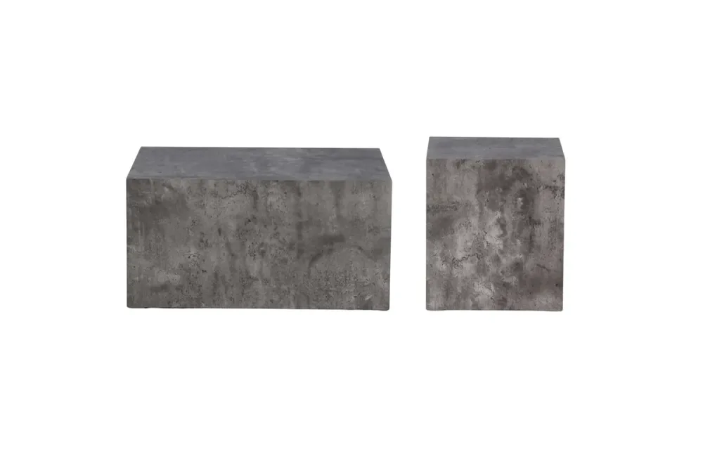 York sofabord 40 x 40 mørkegrå + sofabord 80 x 60 mørkegrå