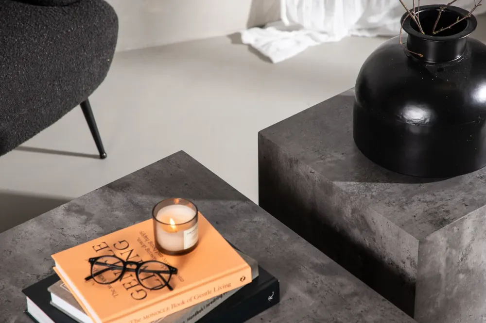 York sofabord 40 x 40 mørkegrå + sofabord 80 x 60 mørkegrå