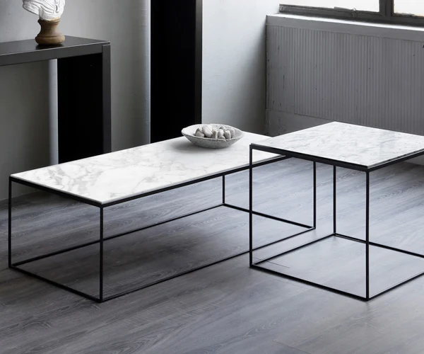 Zeus Trim Marble Sidebord - 54x54xH:48 cm.