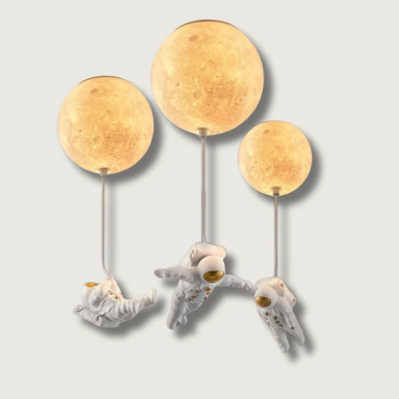 Astronaut Moon Pendant Light | Space Theme Ceiling Lamp Style