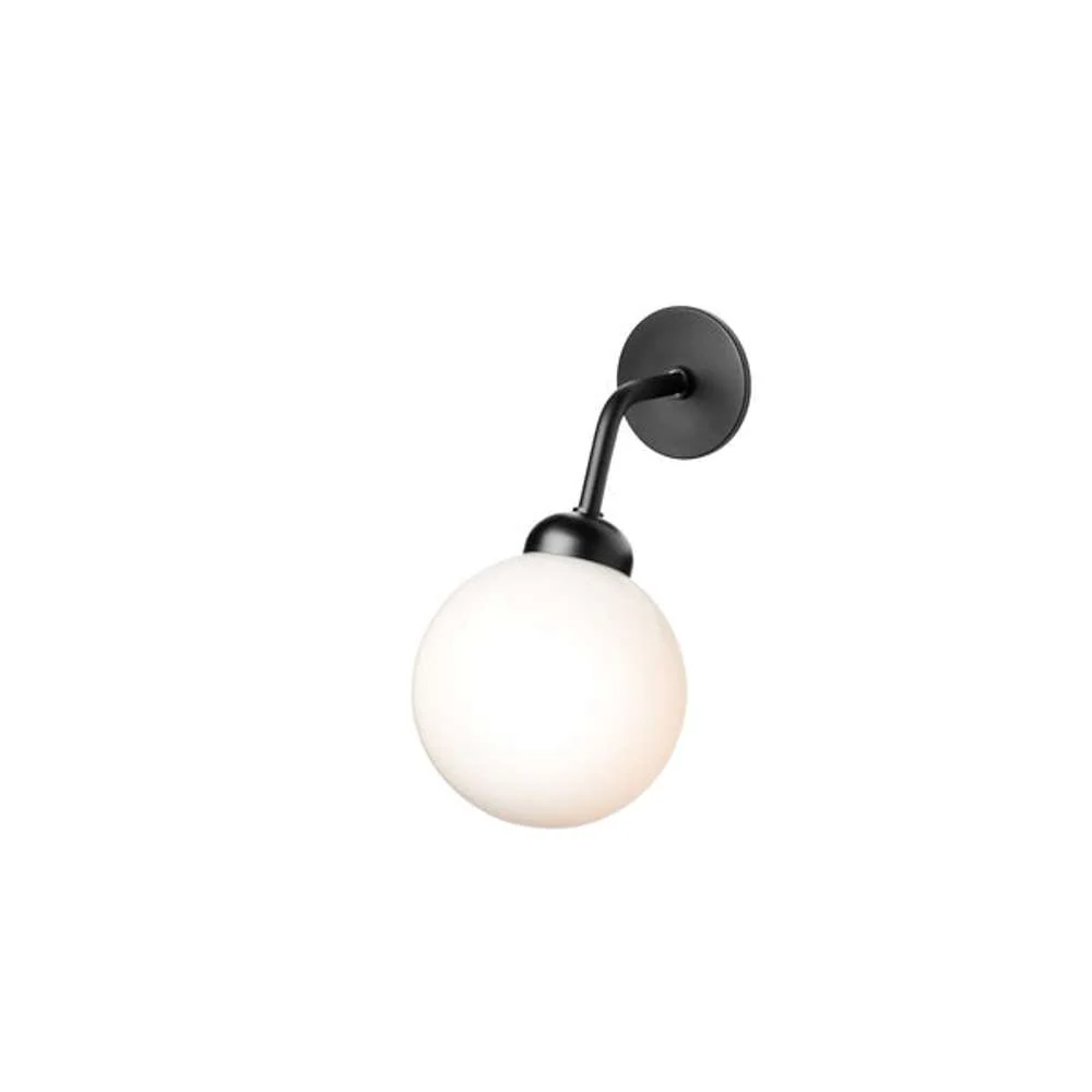 Apiales wall hard-wired, satin black / opal Eggshell Finish