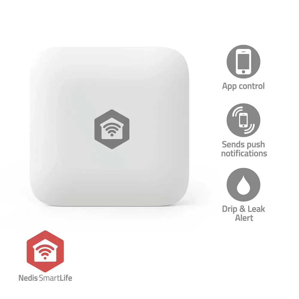 Nedis - SmartLife Vand Detektor | Zigbee 3.0 | Batteri | Maks. batteritid: 12 Måned | Alabast - ZBSW11WT