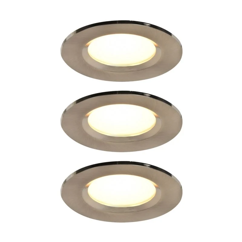 GoodHome Thorold LED-indbygningsspot 450 lm sølv, 3 stk.
