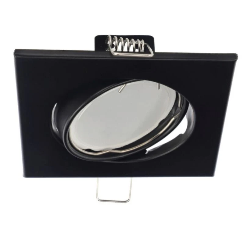 Indbygningsspot Edo Viera Black IP20, adaptable, kvadratisk sort, EDO777304, 1 stk.