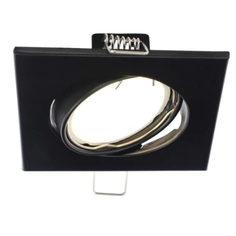 Indbygningsspot Edo Viera Black IP20, adaptable, kvadratisk sort, EDO777304, 1 stk.