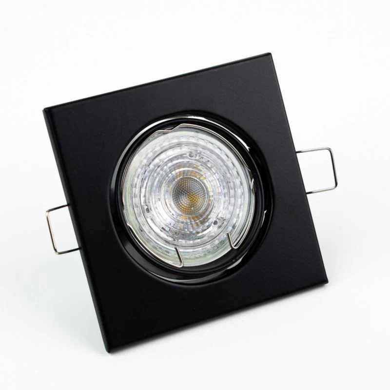 Indbygningsspot Edo Viera Black IP20, adaptable, kvadratisk sort, EDO777304, 1 stk.