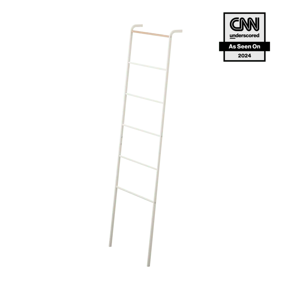 Steel Leaning Storage Ladder · Yamazaki Home White