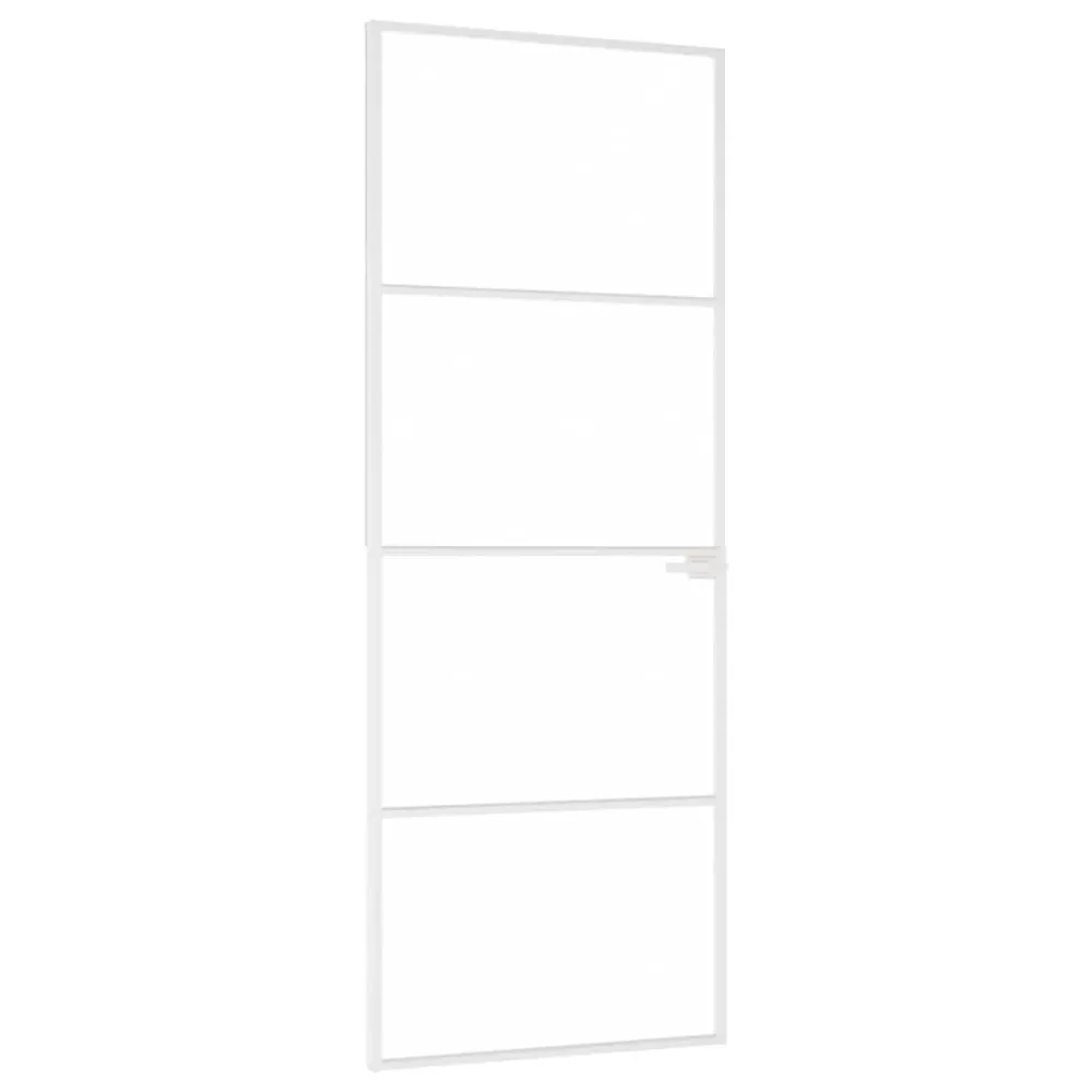 dør 76x201,5 cm hærdet glas og aluminium alabast