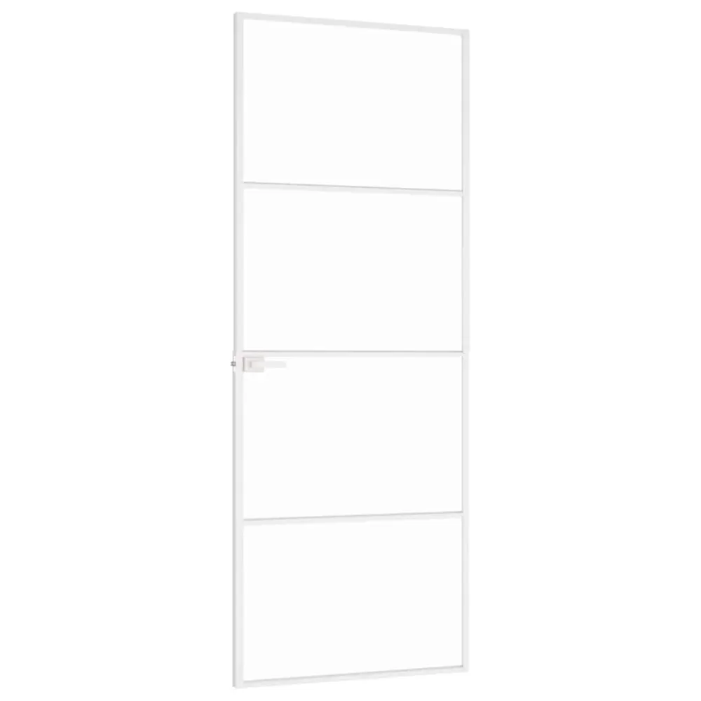 dør 76x201,5 cm hærdet glas og aluminium alabast