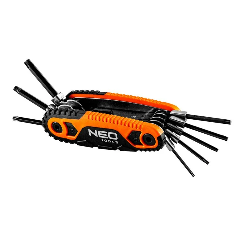 NEO TOOLS Torx-nøgler med håndtag T9, T10, T15, T20, T25, T27, T30, T40 sølv 1 sæt
